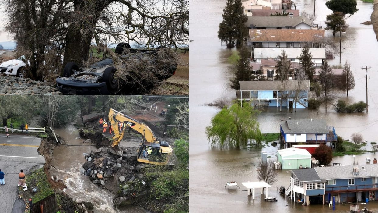 Storm hit again American state California Many cities submerged, roads sunken, power failure, see pictures of