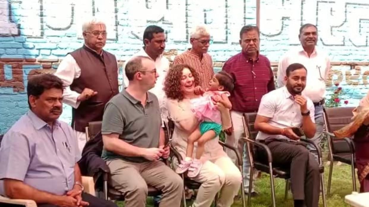 Italian couple adopted an orphan girl from Satna district.