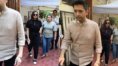 Actress Parineeti Chopra and Raghav Chadha spotted at Delhi airport amid wedding rumours