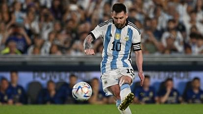 Lionel Messi played for Argentina first time after FIFA World Cup scores his 800th career goal on a free kick