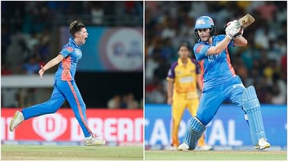 WPL Mumbai Indians beats UP Warriorz to play in final vs delhi capitals Nat Sciver Fifty Issy Wong hat trick