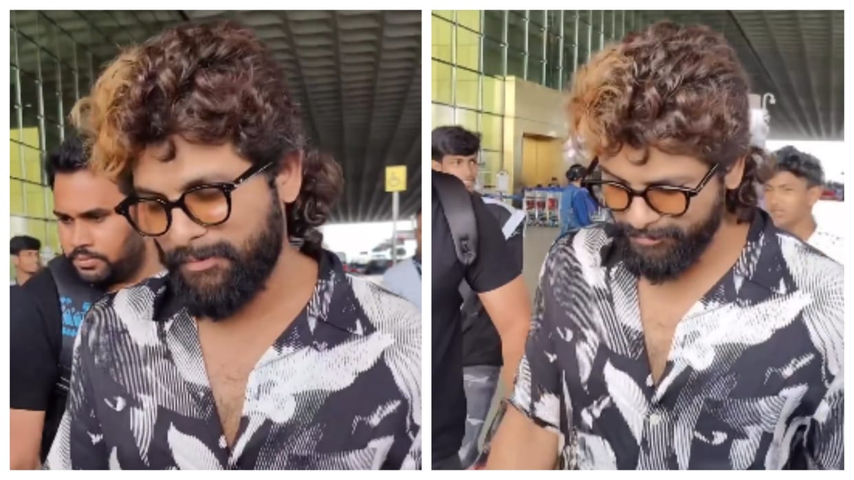 Pushpa The Rule Actor Allu Arjun spotted at airport Bunny did not respond on paparazzi questions