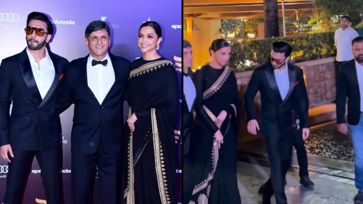Deepika Padukone Ranveer Singh Appear In Sports Award Function With Prakash Padukone Actress Ignore Husband