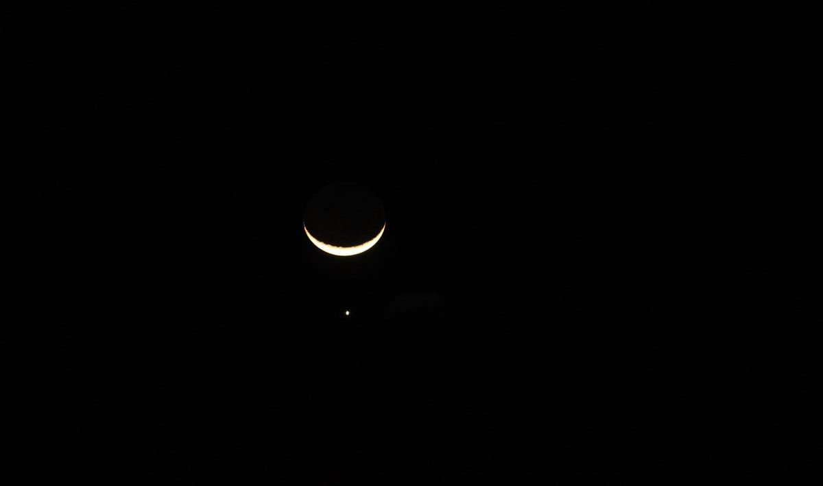 Venus shining near Moon very auspicious from the point of view of astrology astronomical phenomenon