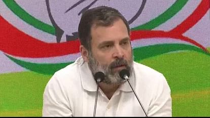 Rahul Gandhi during the press conference.