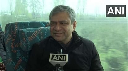 Ashwini Vaishnaw travels by train from Budgam Station To Baramulla along with officials of Railways