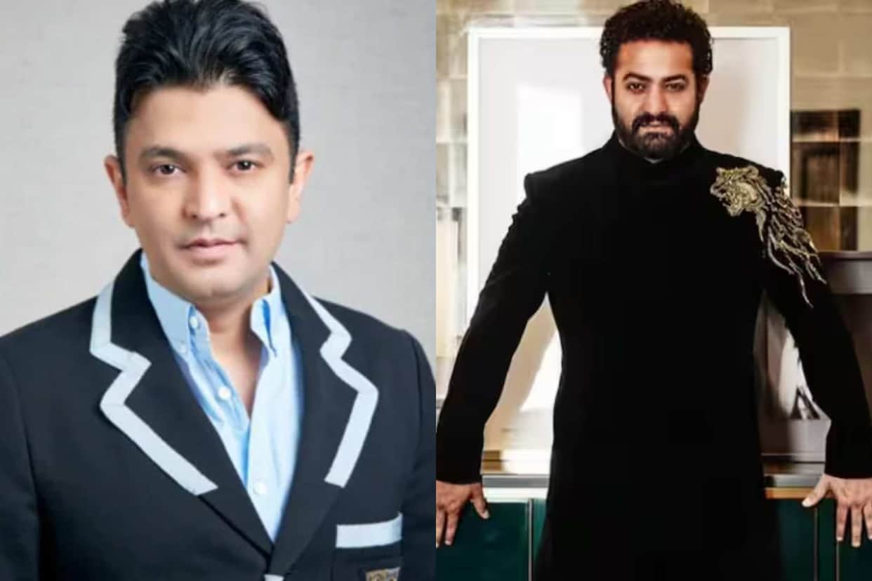 After Allu Arjun Prabhas Bhushan Kumar joined hands with Junior NTR Seen together in Hyderabad