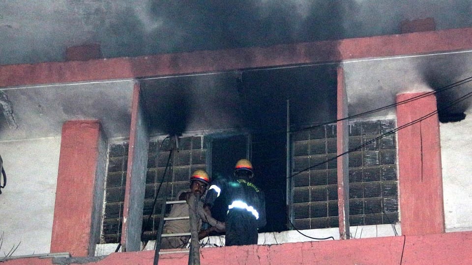 Late night fire in telephone exchange BSNL services stalled