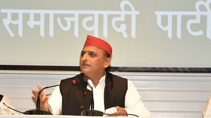 Akhilesh Yadav addressed a press conference on six years of Yogi government in UP.