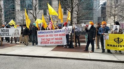 USA indian embassy in washington khalistan protesters try to attack incite hate speech indian ambassador
