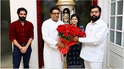 Maharashtra Politics CM Eknath Shinde meets MNS Chief Raj Thackeray at his residence Shivtirth Latest Updates