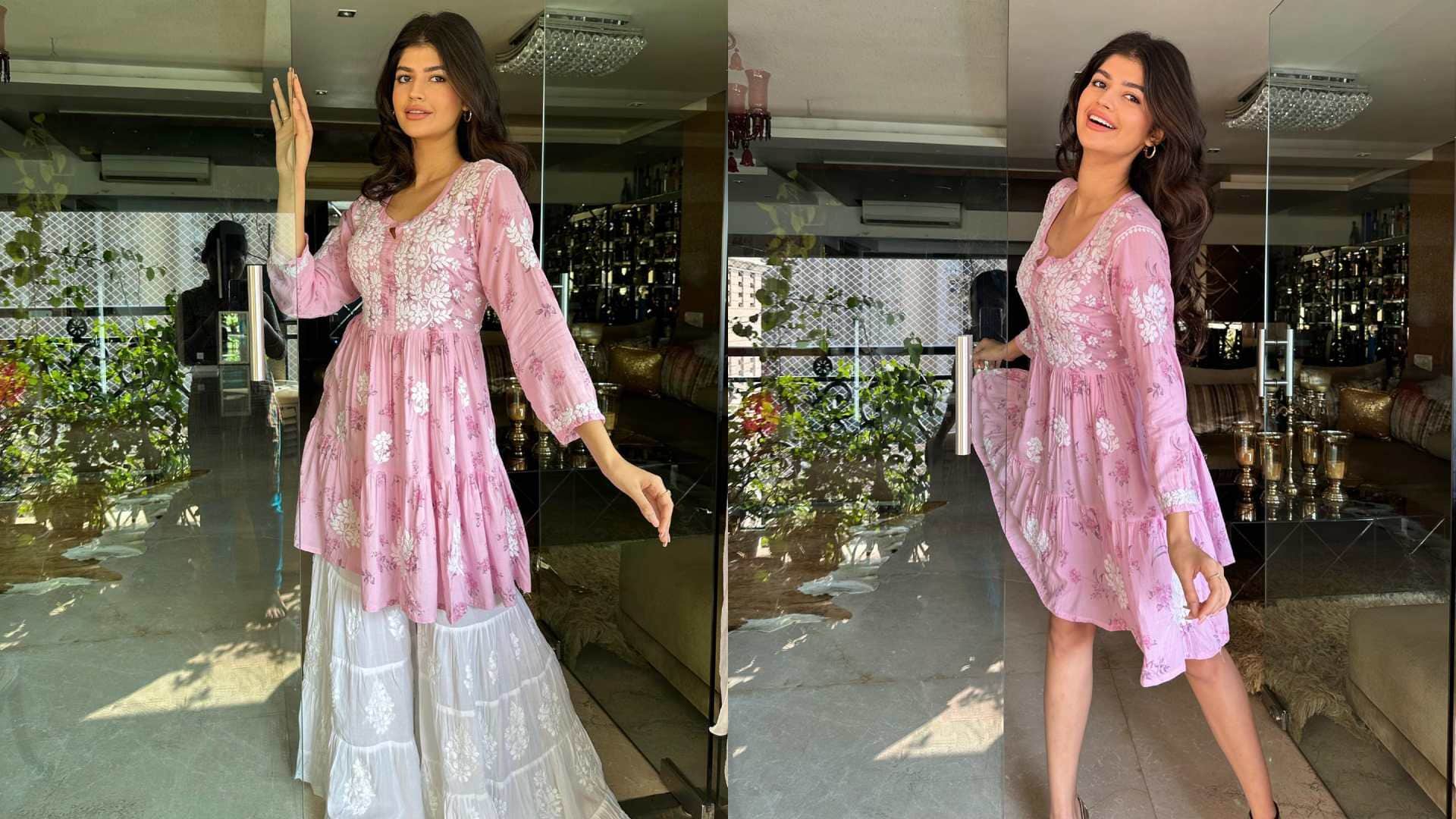 Chikankari Kurta Try Anjini Dhawan Inspired Chikankari Kurta for Festive Looks News in Hindi