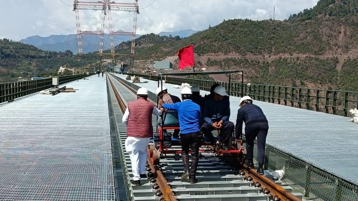 Union Railways Minister Ashwini Vaishnav inspected world highest railway bridge chenab reasi