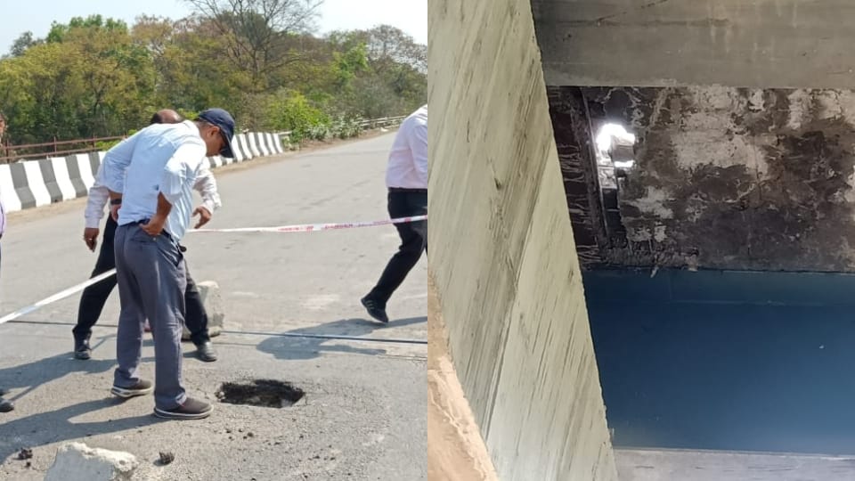 Fourlane bridge over Gomti river in Magalganj damaged at three places in Lakhimpur Kheri