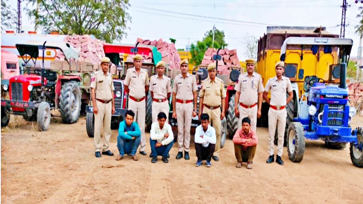 Nagaur police raided 110 places for illegal mining and arrested 63