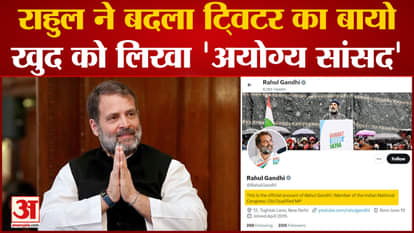 Rahul protested in a unique way, wrote himself an unqualified MP in his Twitter bio