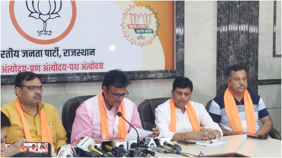 Rajasthan BJP President CP Joshi will assume office tomorrow Rajendra Rathore attacks Congress