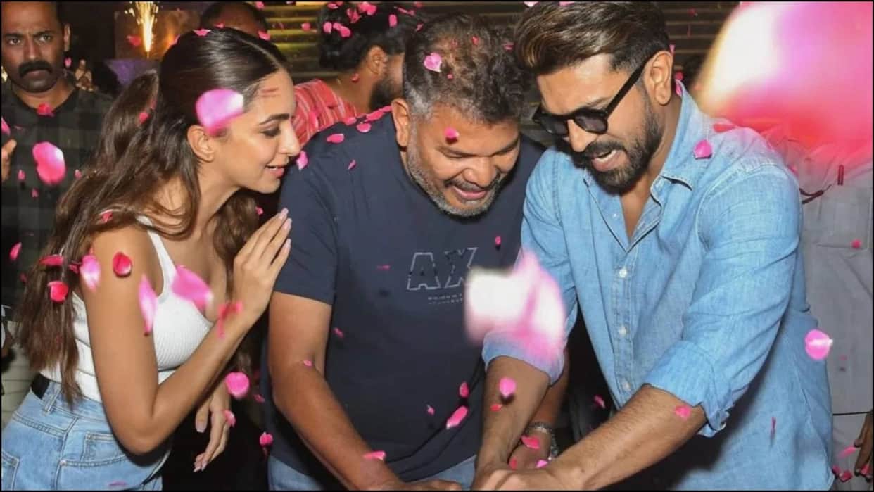 Ram Charan Birthday celebration begins in the set of RC15 with Kiara Advani