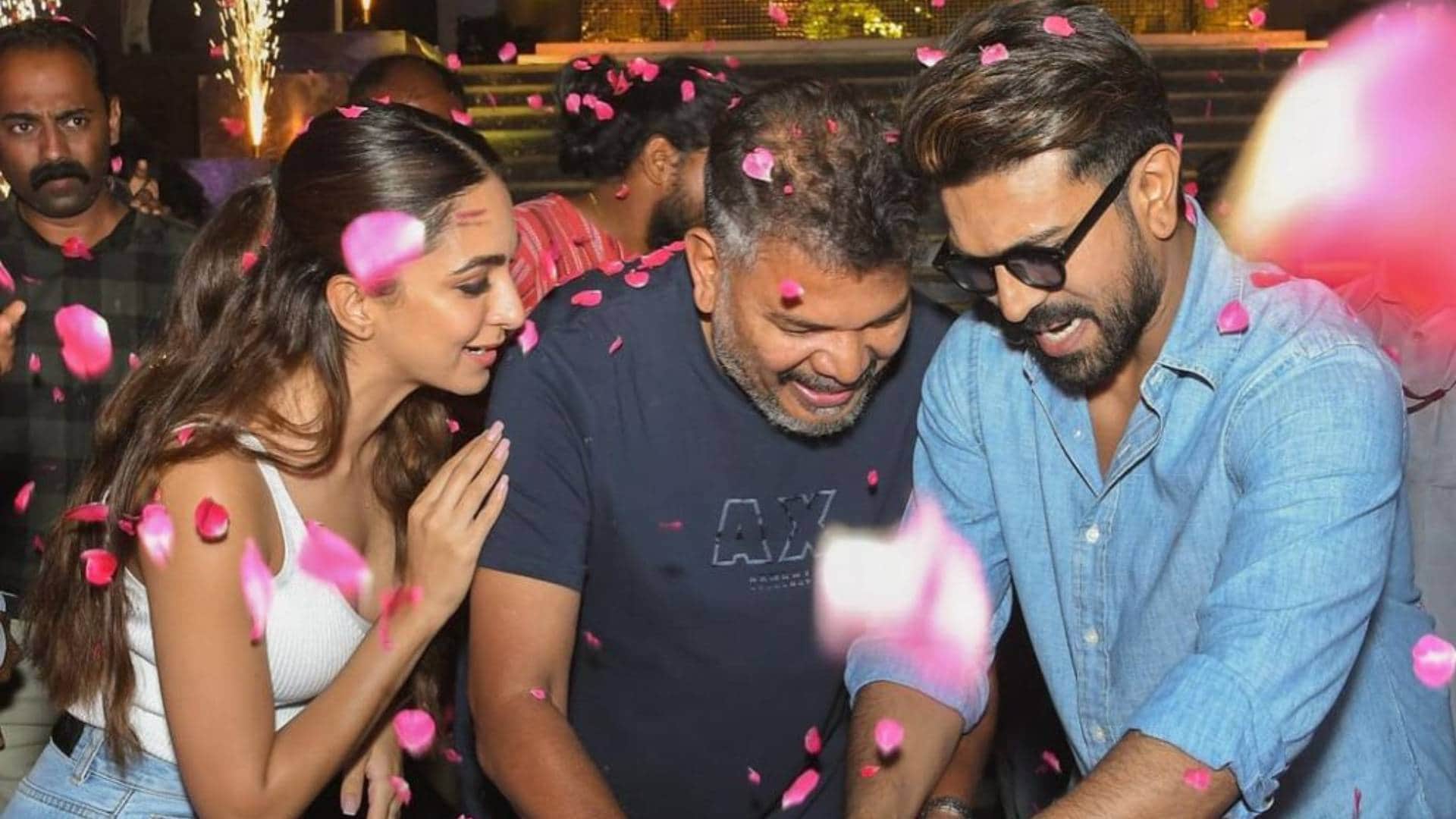Ram Charan Birthday celebration begins in the set of RC15 with Kiara Advani