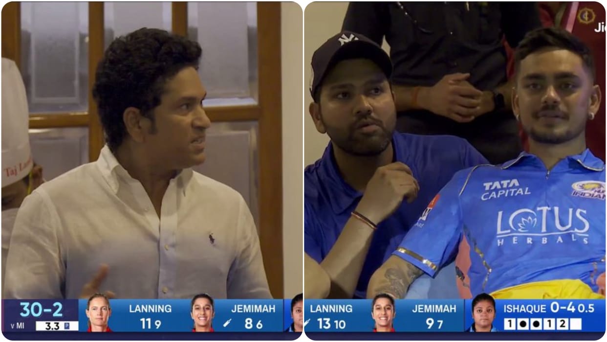 Sachin Tendulkar and Rohit Sharma watches MI vs DC Final Match with Mumbai indians Team