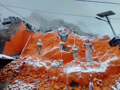 Uttarakhand Weather News snowfall in gangotri dham See Photos