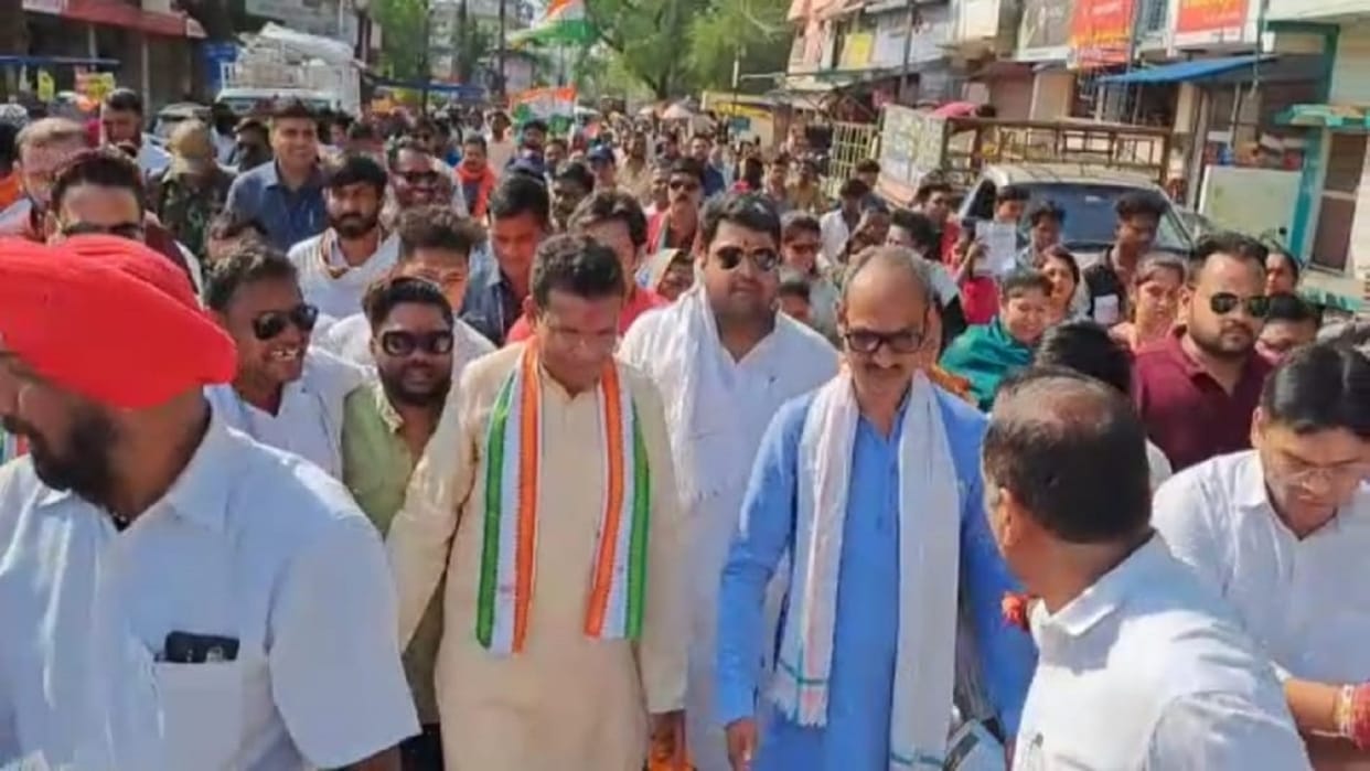 PCC President Mohan Markam participated in the concluding journey of Hath Se Hath Jodo Yatra today