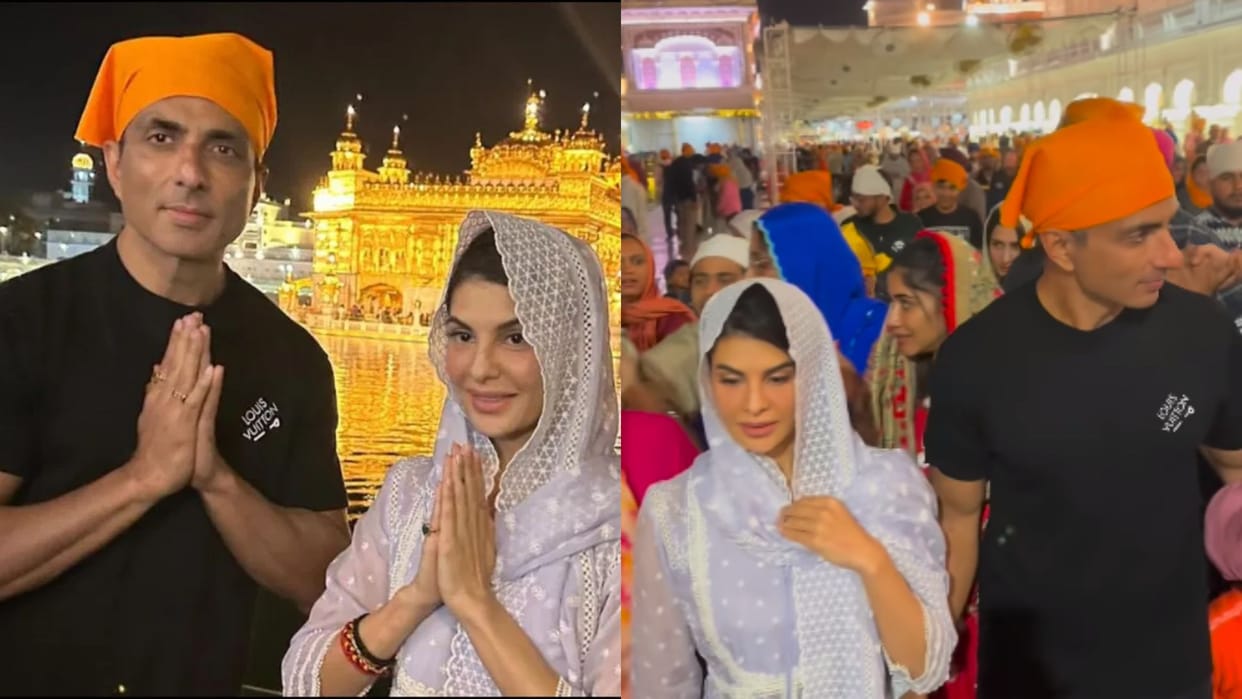 amid fateh shooting sonu sood jacqueline fernandez reached punjab golden temple to take blessing