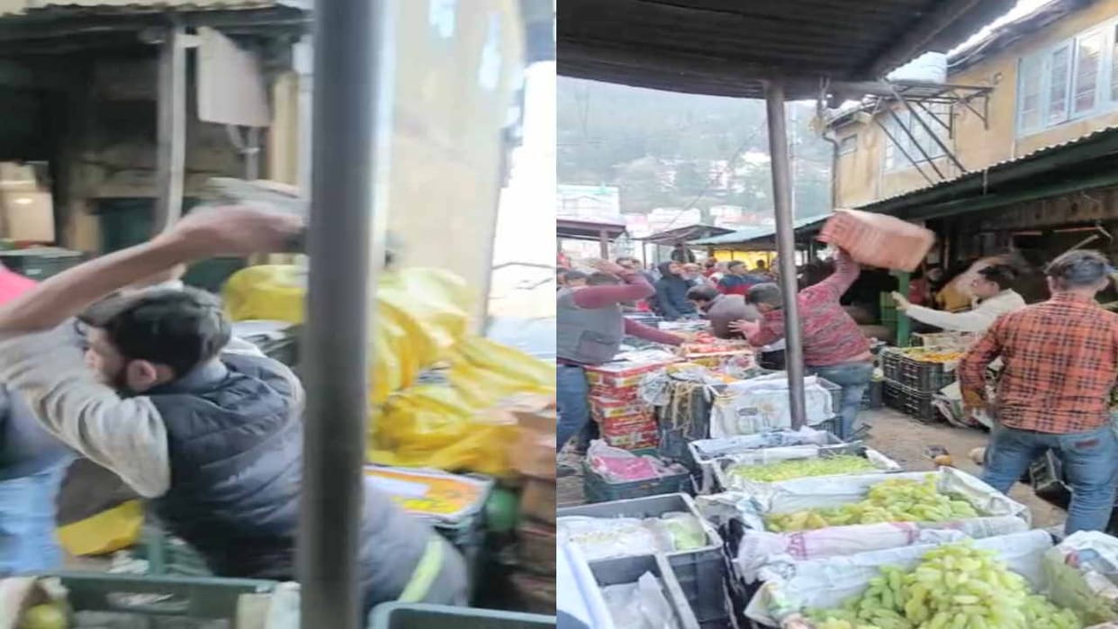 Fierce kick fist between fruit vendors in Lower Bazar vegetable market  shimla