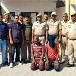 पुलिस गिरफ्त में आरोपी।