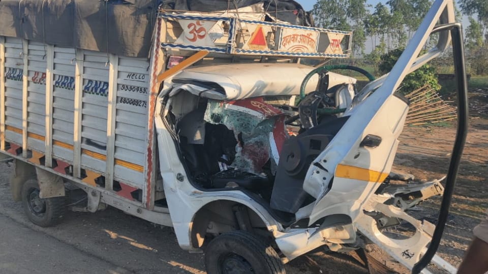 Amroha DCM collides into truck standing on road side moradabad driver died