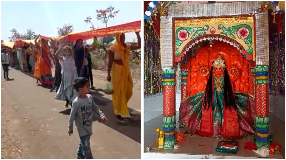 Chait Navratri Annapurna Mata covered with 121 meter long chunri  Baran Temple
