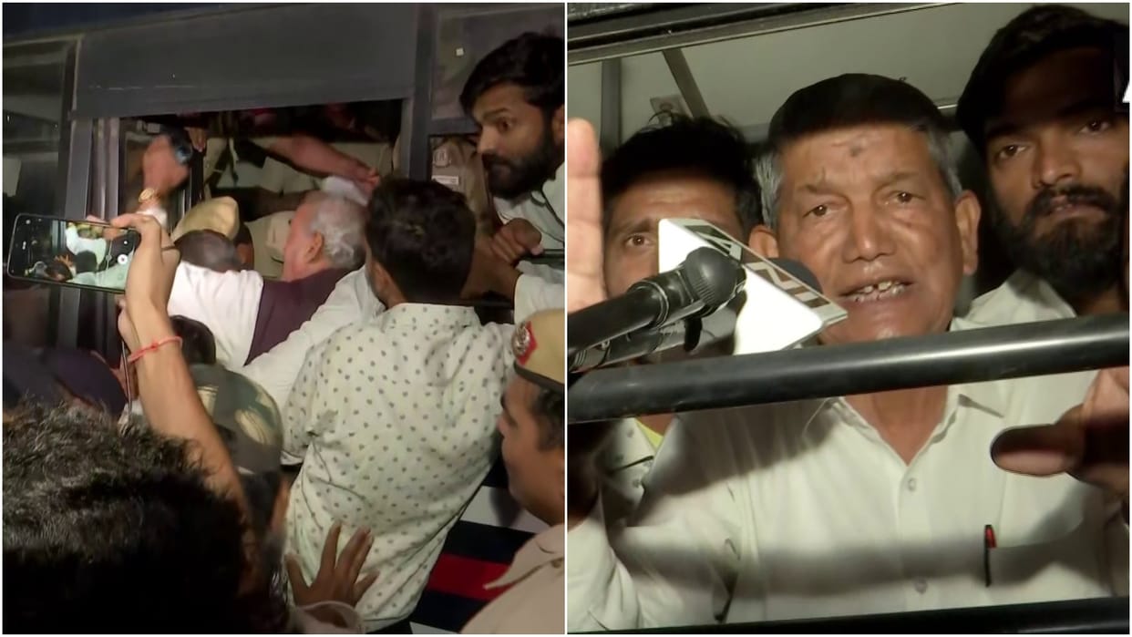 Congress leaders detained by police they gathered at Red Fort for Loktantra Bachao Mashaal Shanti March