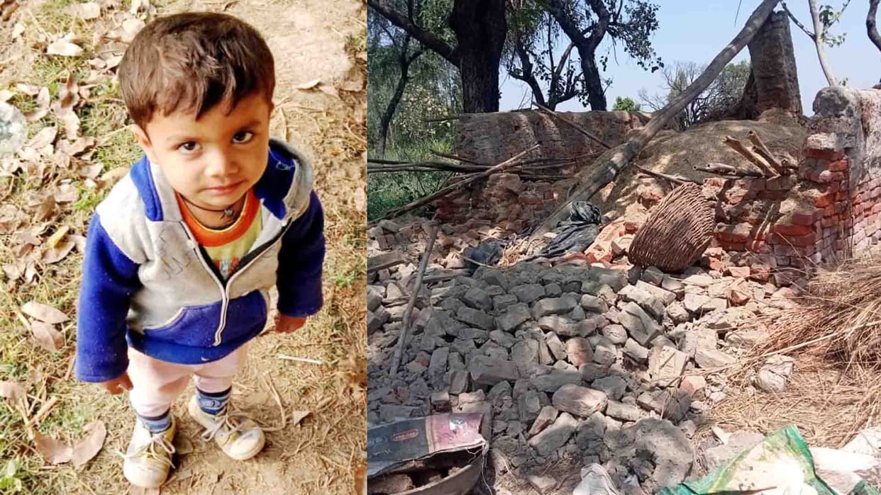 Etawah: Son died due to wall collapse, father injured