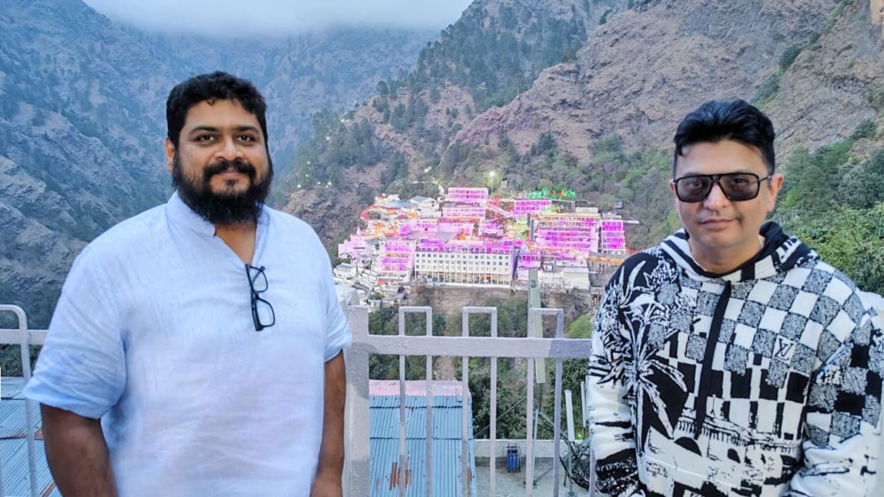 bhushan kumar and om raut reached vaishno devi  temple to seek blessings for film adipurush