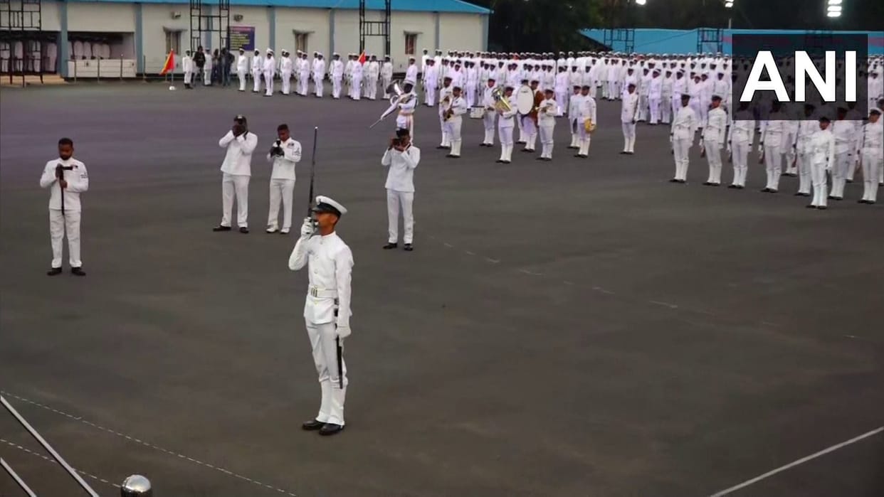 Indian Navy Chief Admiral R Hari Kumar reviews maiden Passing Out Parade of Agniveers at INS Chilka