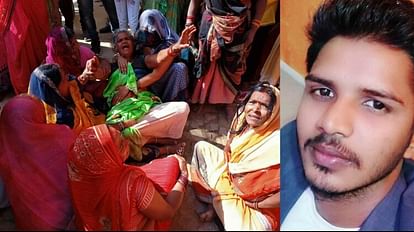 देवरिया में हादसा: 11 हजार वोल्ट का करंट लगने से युवक की मौत, पानी के टैंकर पर चढ़कर बंद कर रहा था ढक्कन रोते बिलखते परिजन, दाएं मृतक की फाइल फोटो।