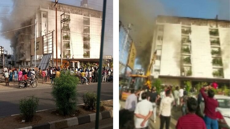 Indore News: Fire In Rau's Papaya Tree Hotel, Passengers Trapped In Rooms Were Evacuated By Crane