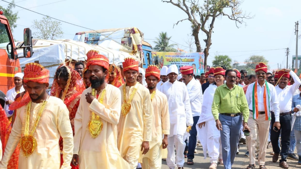 example of religious harmony created in mass marriage ceremony in Bijapur