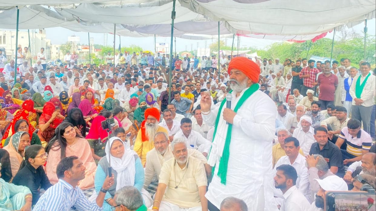 Rakesh Tikait reached the dharna of the villagers of Talwandi Rana in Hisar