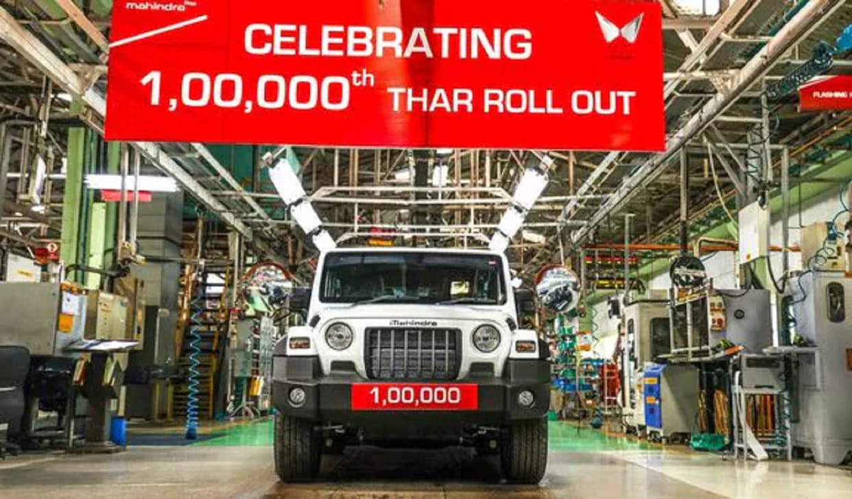Mahindra Thar SUV accomplish production milestone of one lakh units