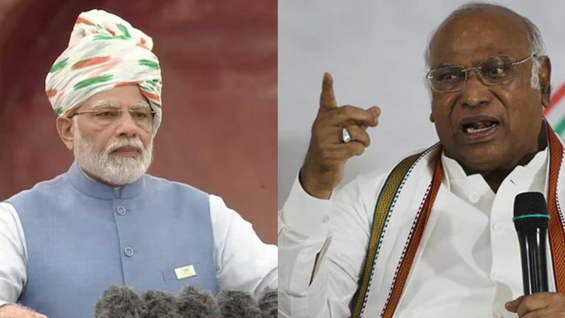 पीएम नरेंद्र मोदी और मल्लिकार्जुन खरगे