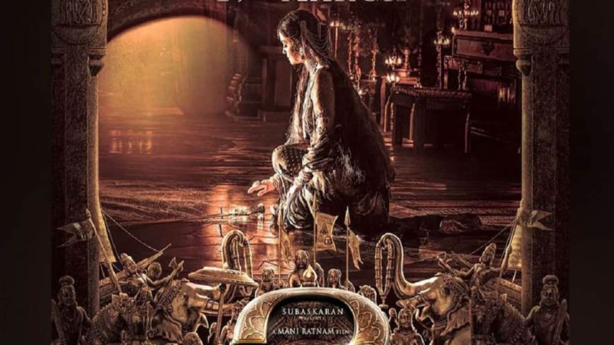 ponniyin selvan 2 aishwarya rai bachchan shares chiyaan Vikram film poster video trailer releasing on 29 march
