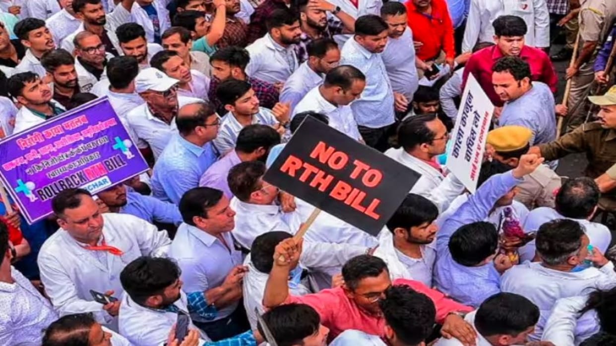 Rajasthan RTH Bill Protest Gehlot government warns protesters opposing Right to Health Bill