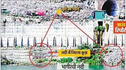 Gangotri Dham: Dirt falling in Bhagirathi River from the dumping zone built on banks of Ganga