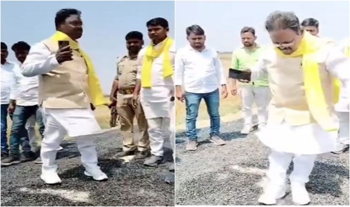 road built five days ago was uprooted due to stumble of shoes MLA Bedi Ram angry