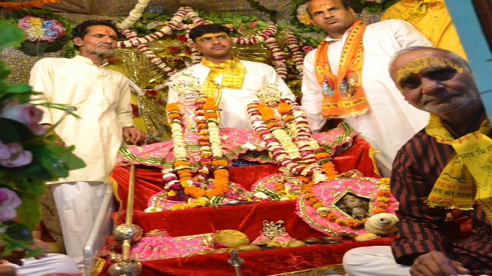 ride of Ram ji with mustache came out on the 143rd day devotees kept staring