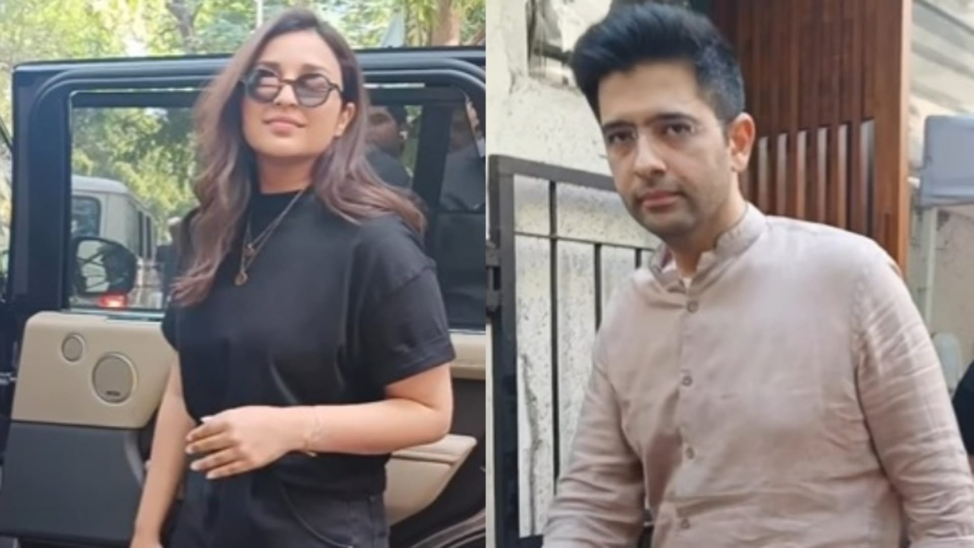 Actress Parineeti chopra and MP Raghav Chadha seen together in Mohali stadium
