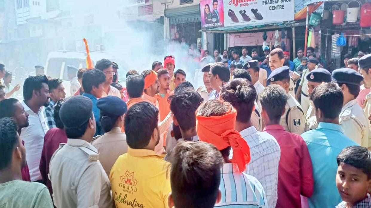 Siwan Ram Navami Controversy Controversy over leaving its route and entering locality of a community