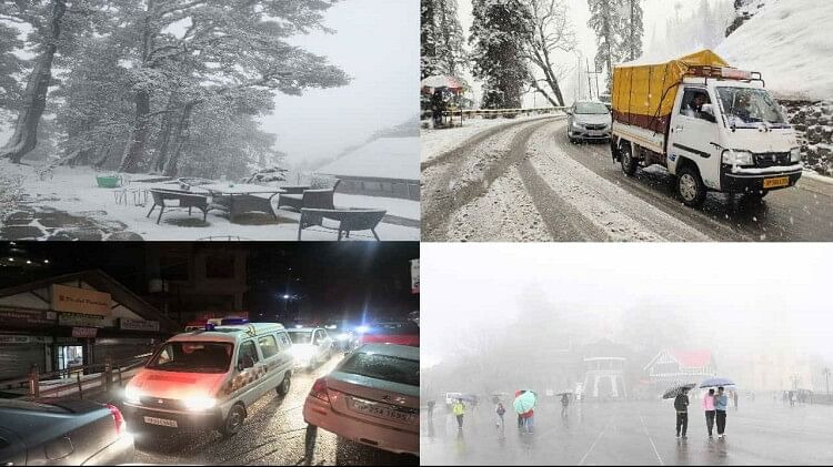 Himachal Weather Snowfall In Kufri Narkanda And Rohtang Atal Tunnel Closed Air Flights 6441