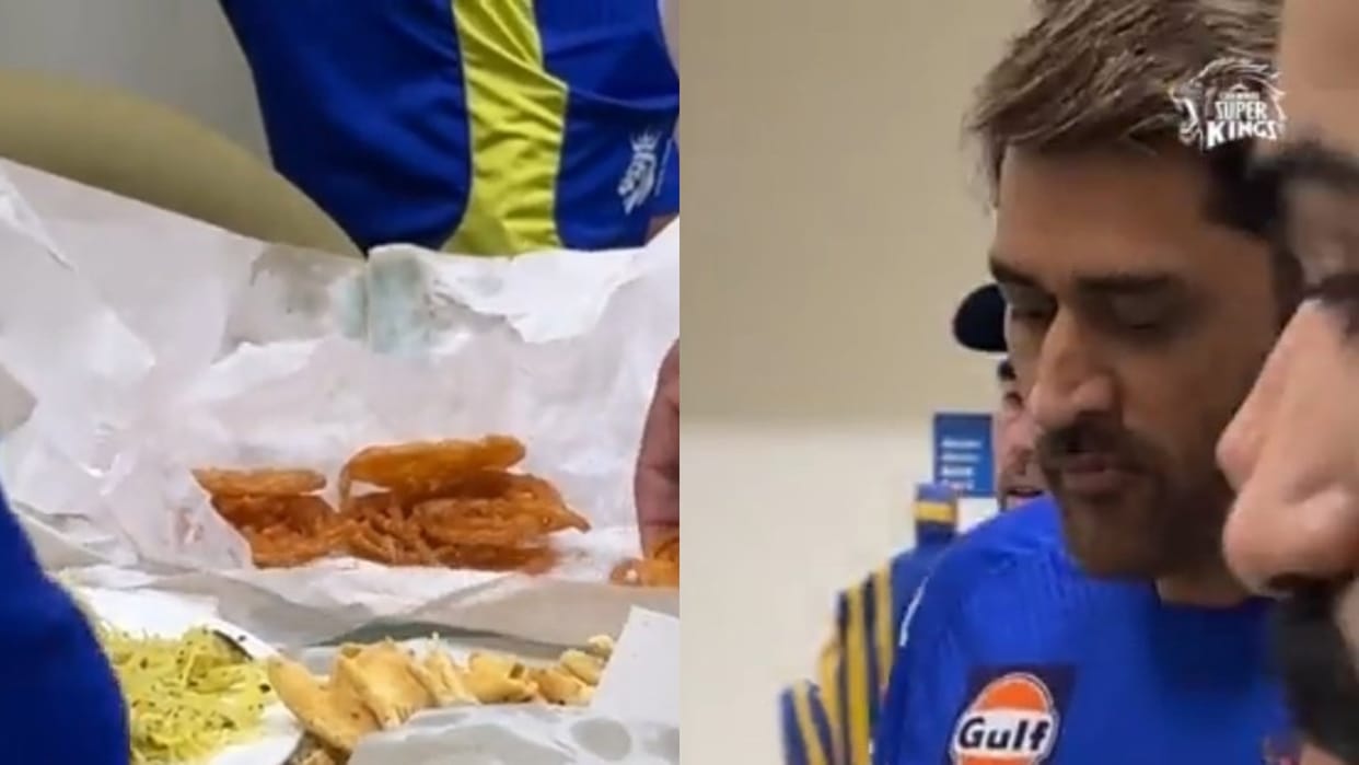 IPL 2023: CSK players, Dhoni eating snacks; Jalebi, Ganthiya, fafda in Ahmedabad, CSK vs GT, Watch Video